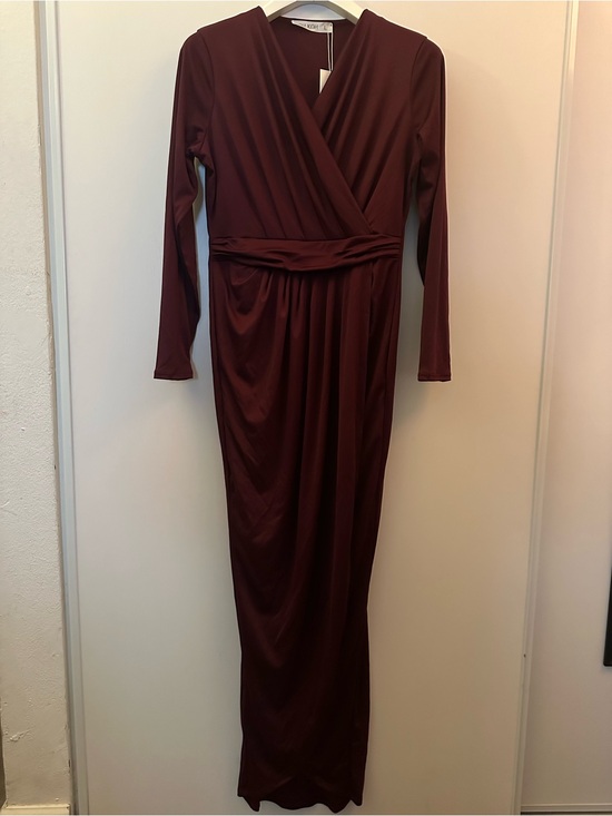 Koh Koh Dresses & Skirts - KOH KOH | Long Sleeve Wrap Maxi Dress in Burgundy